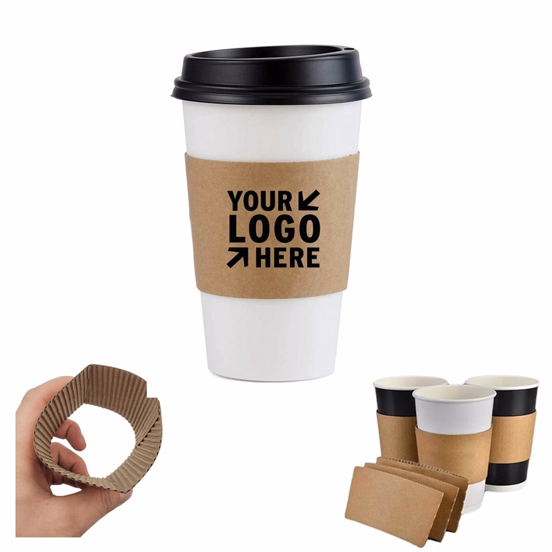 Disposable Kraft Paper Coffee Cup Sleeve Clutch