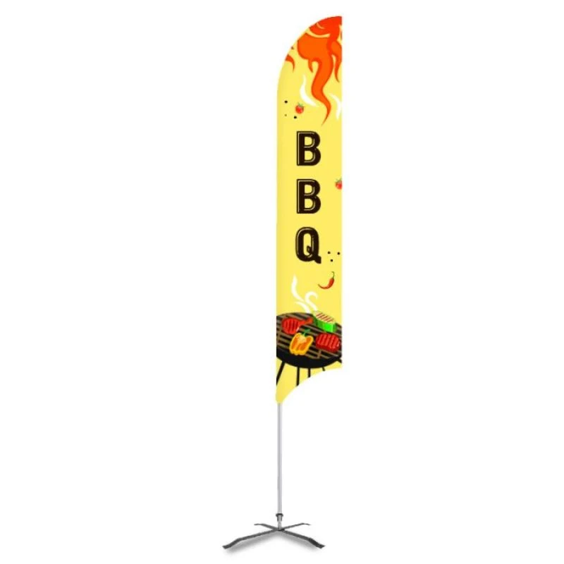 BBQ Pre Printed 15' G7 Feather Flag Yellow 1