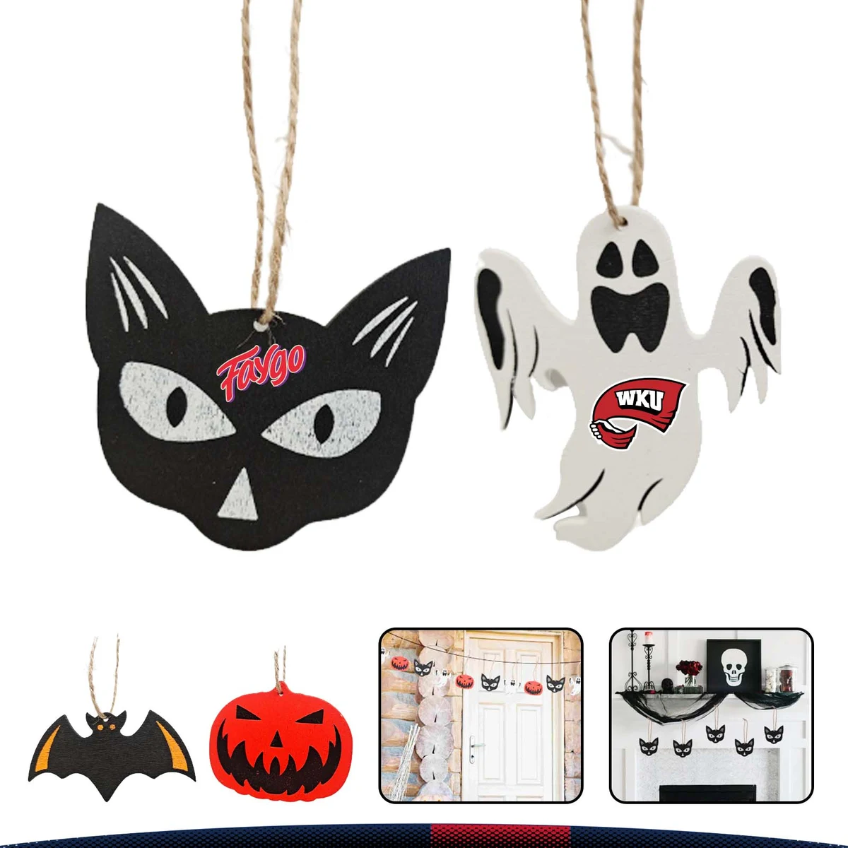 Wooden Halloween Decorative Pendant 1