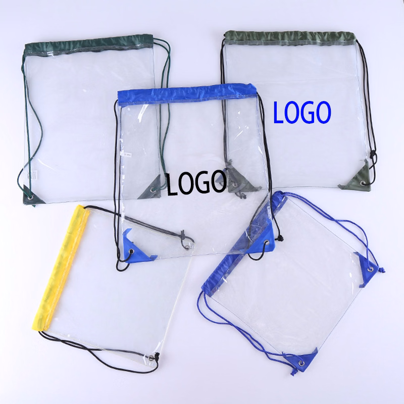 PVC Clear Drawstring Cinch Backpack Bag