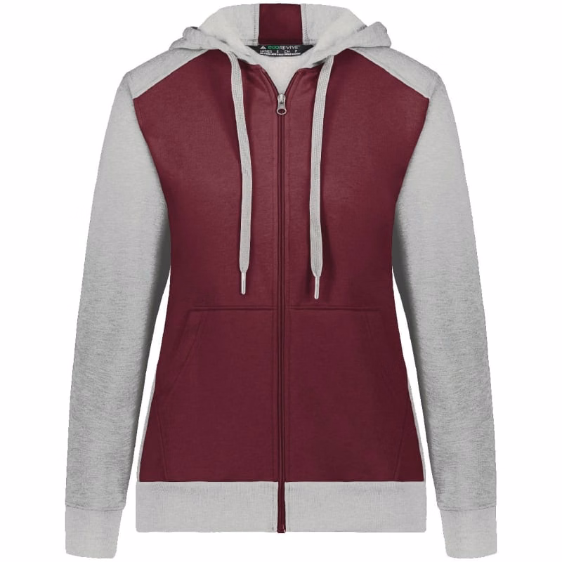 Augusta Sportswear Women's Eco Revive™ Three-Season Triblend Fleece Full-Zip Hooded Sweatshirt - 6901