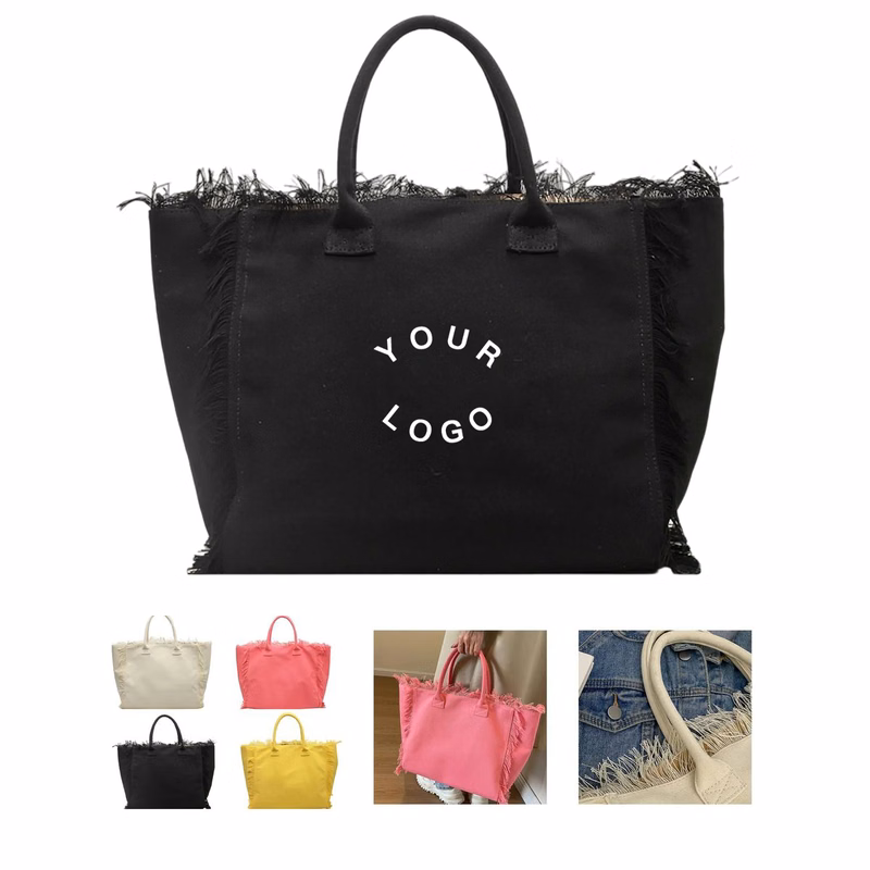Polyester Fringe Tote Bag with Large Capacity