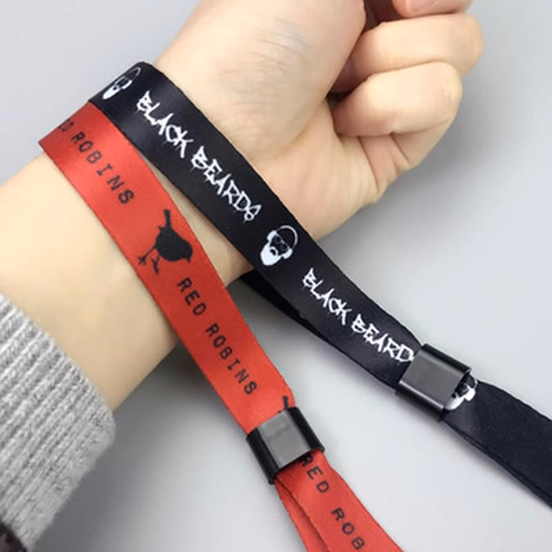 One Color Screen Printed Fabric Wristband