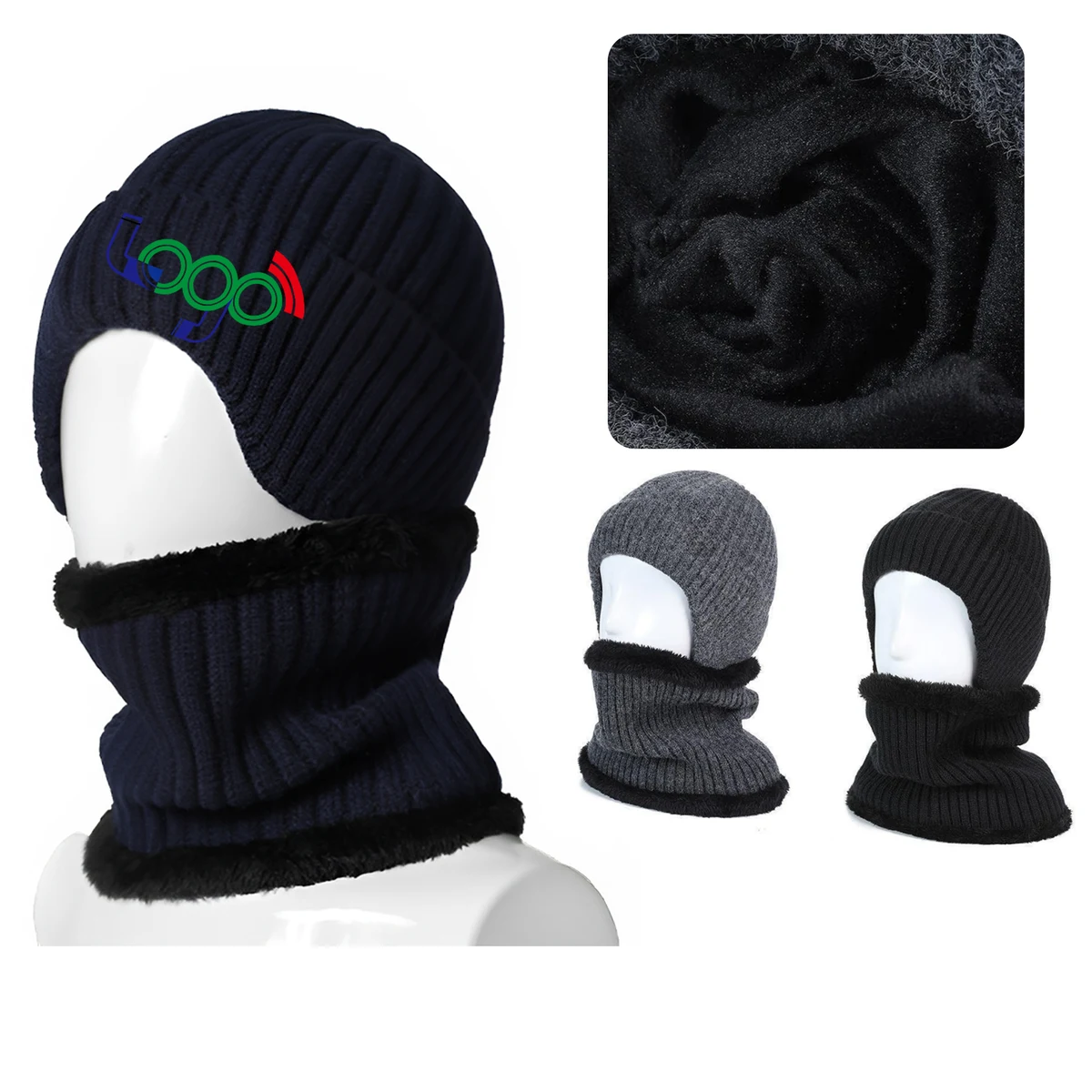 Warm Winter Knitted Hat And Scarf Set 1