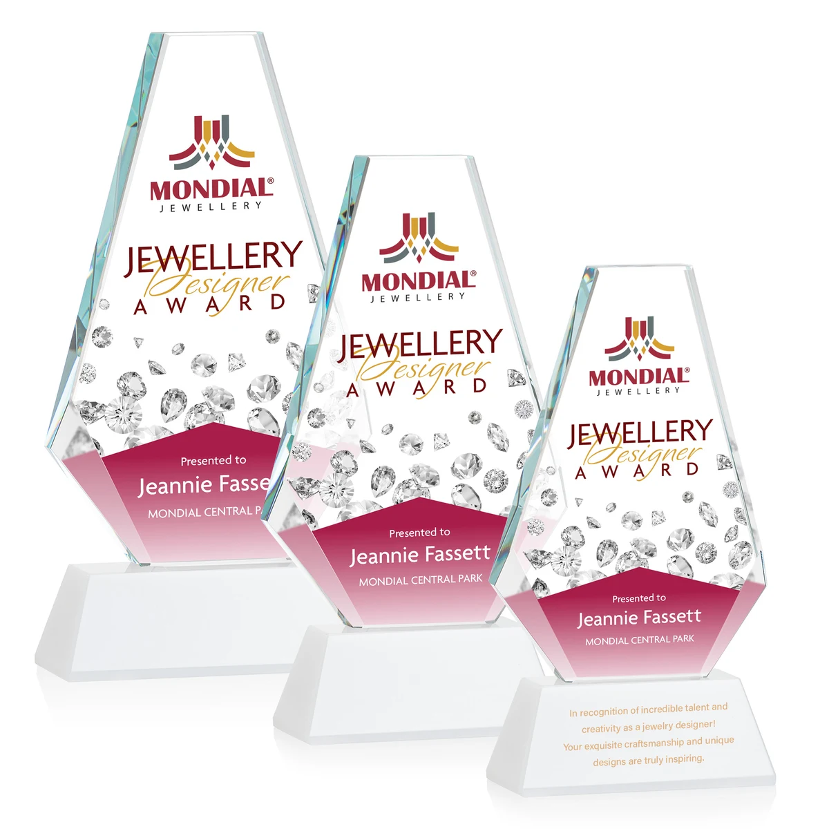 Kingsley VividPrint™ Award on Newhaven Base - White 1