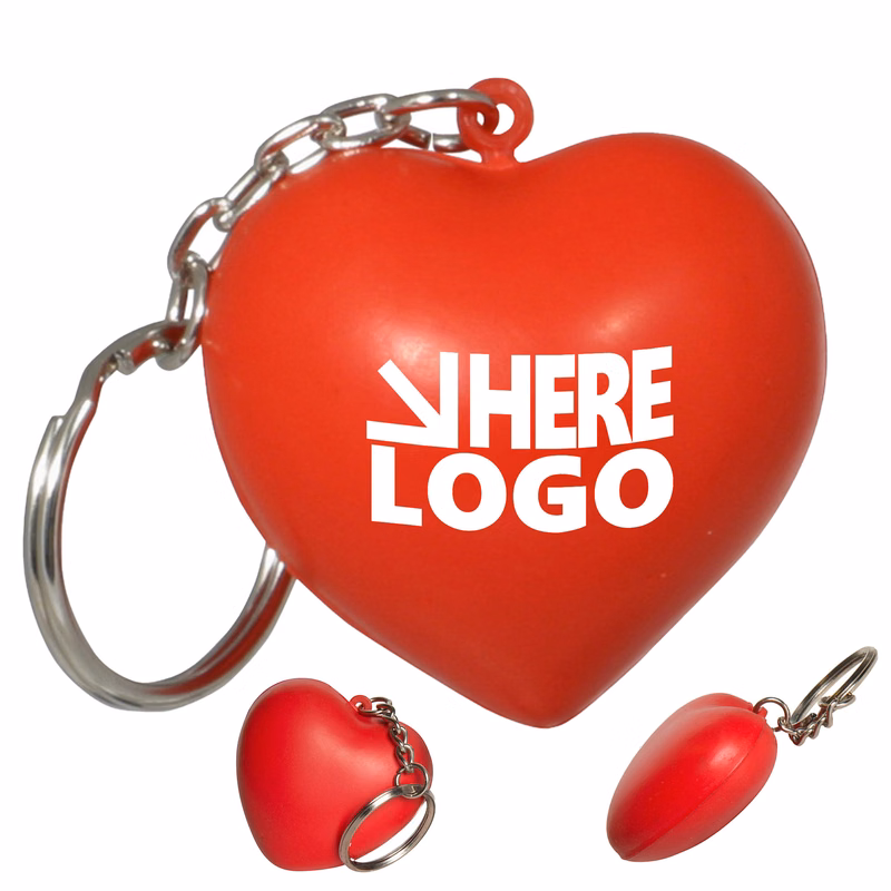 MOQ 20 Valentine Heart Stress Reliever Key Chain