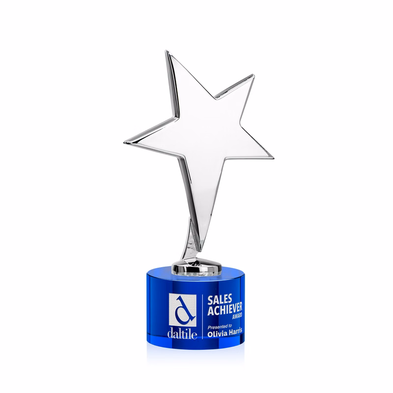 Tuscany Chrome Star on Marvel Base - Blue