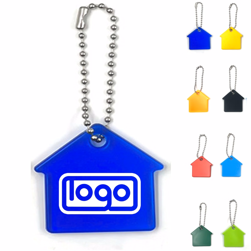 House Shaped Plastic Keychain