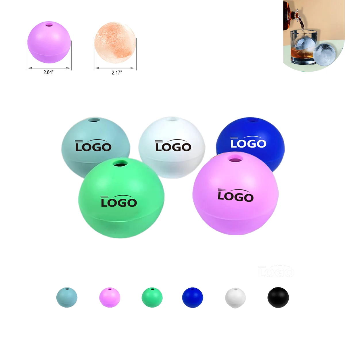Silicone Whisky Ice Ball Maker Mold MOQ50 1