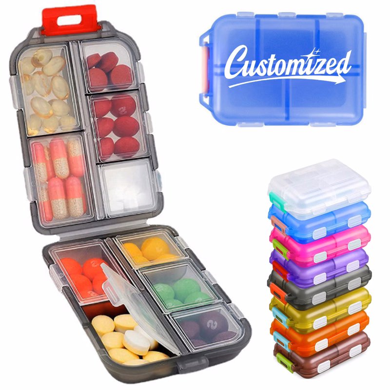 10-Compartment Pill Box with 147 Medication Label Stickers
