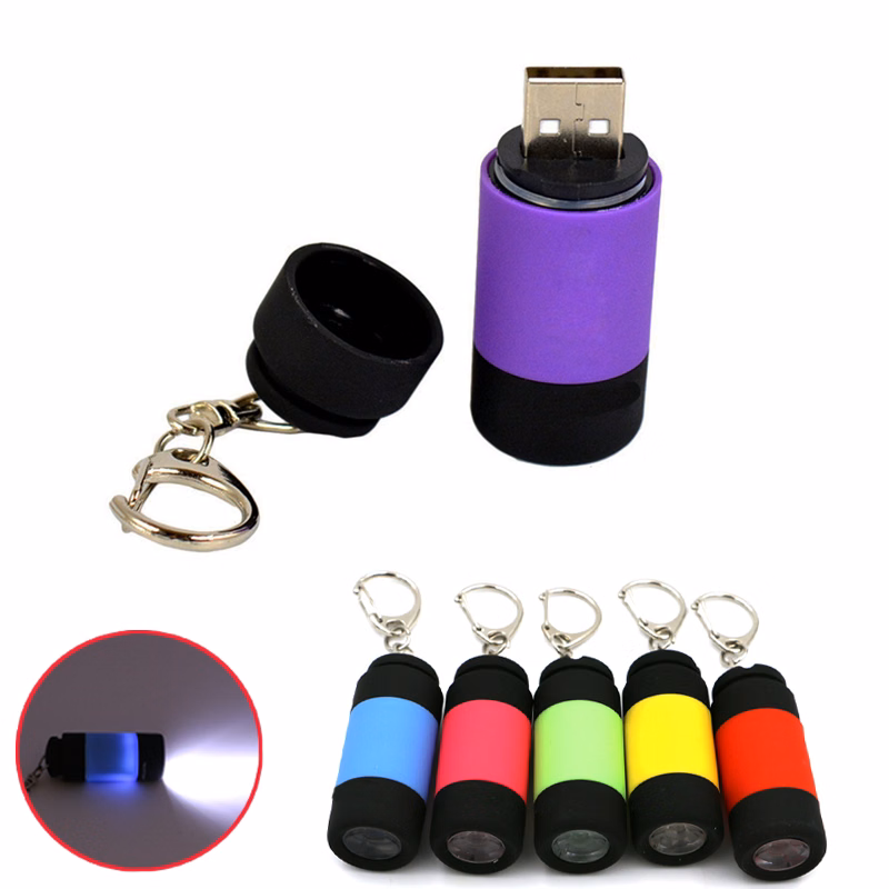Mini USB RechargeableFlashlight With Keychain