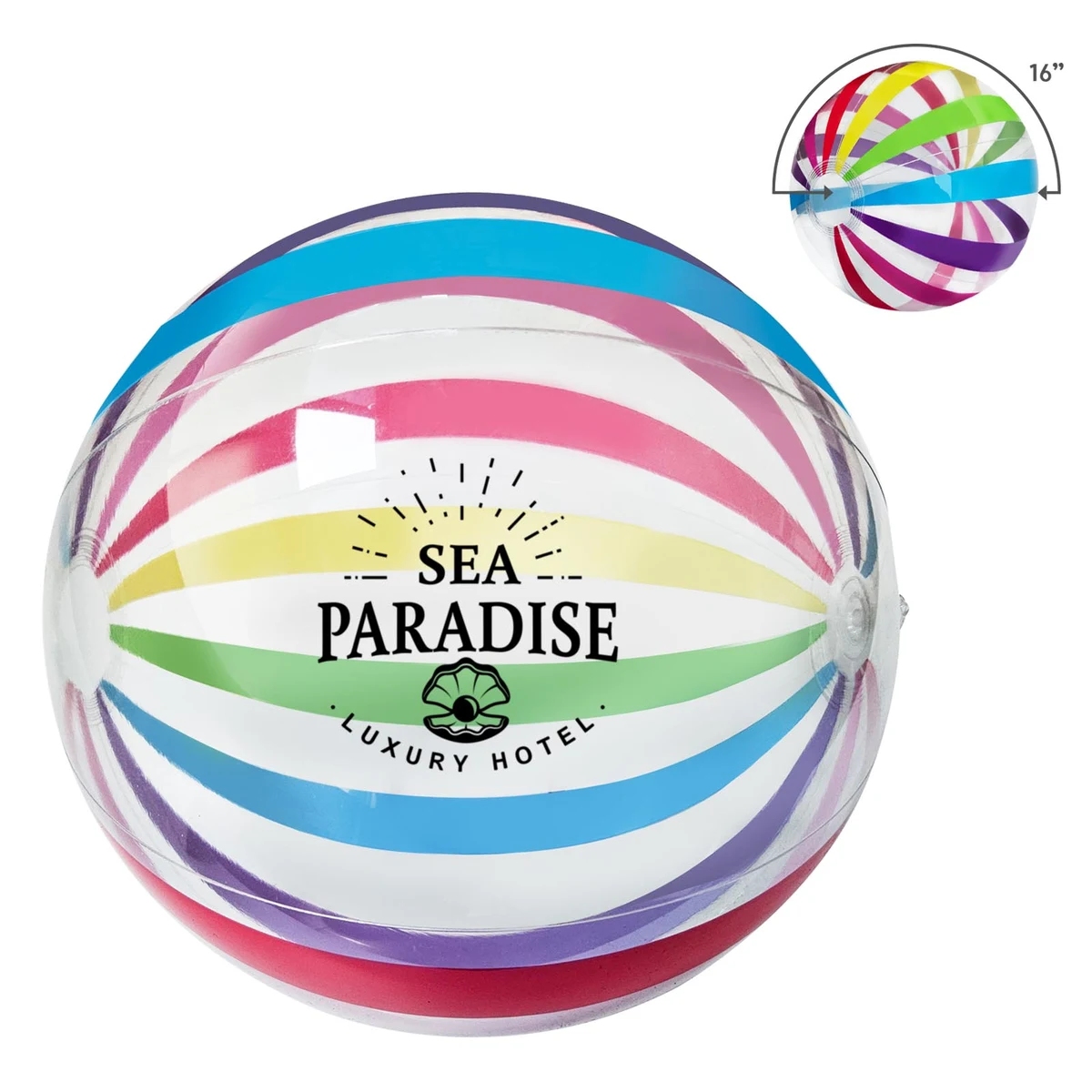 16" Multi-Color Stripe Beach Ball 1