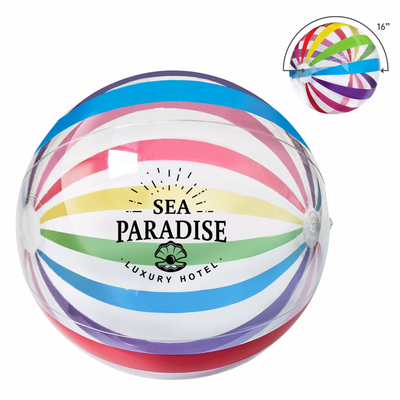 16" Multi-Color Stripe Beach Ball