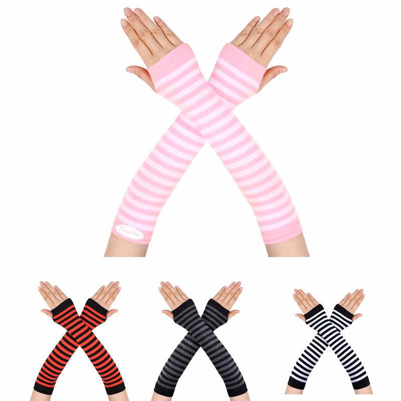 Gothic Fingerless Arm Warmers with Punk Rock Vibe