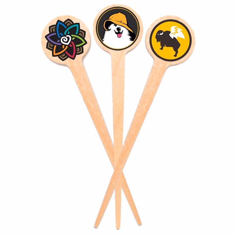 4 inch Custom Toothpicks - Round Top ( Pointy ) - Color Printing