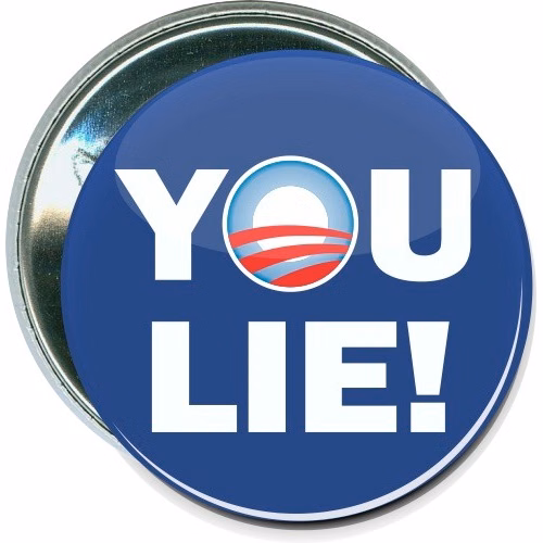 Obama Logo, You Lie!, Political Button