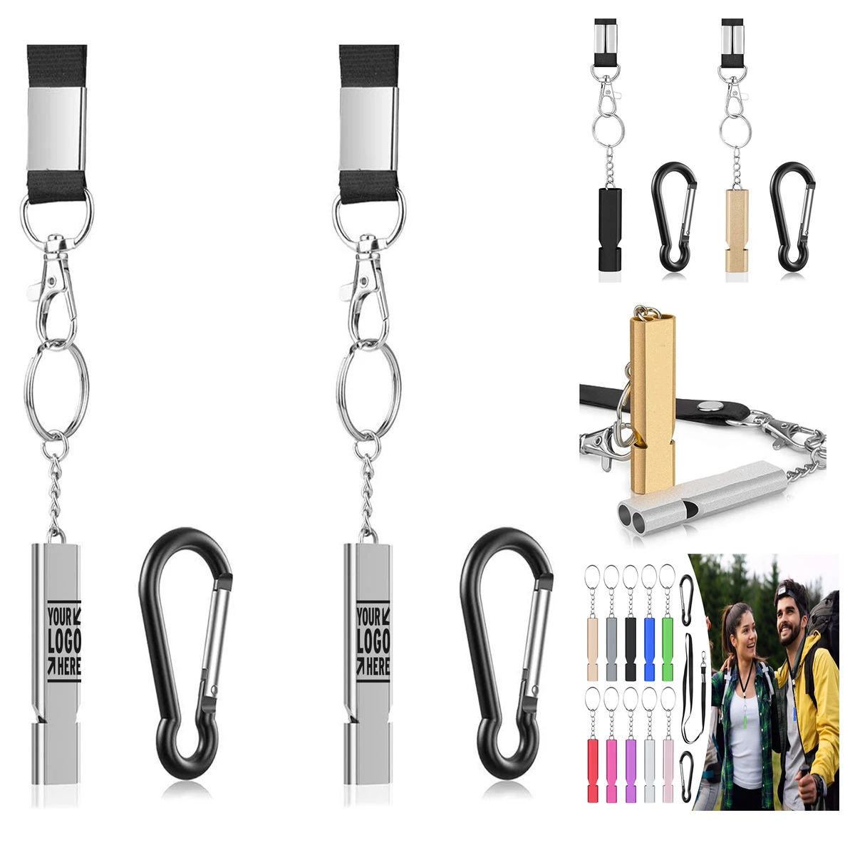 Carabiner Lanyard Outdoor Loudest Emergency Survival Whistle 1
