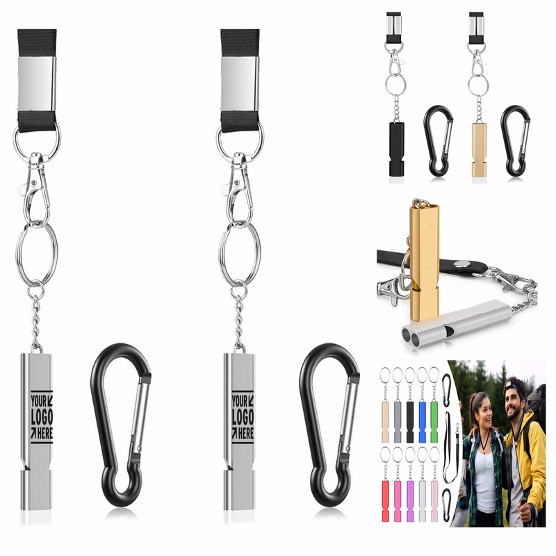 Carabiner Lanyard Outdoor Loudest Emergency Survival Whistle