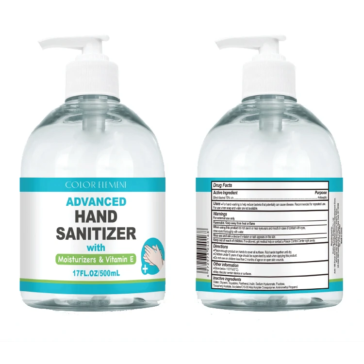 17 oz Hand Sanitizer Round Body with Pump - 75% Alcohol 1