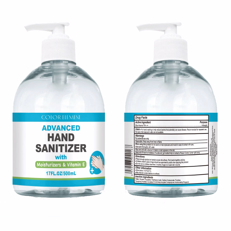 17 oz Hand Sanitizer Round Body with Pump - 75% Alcohol