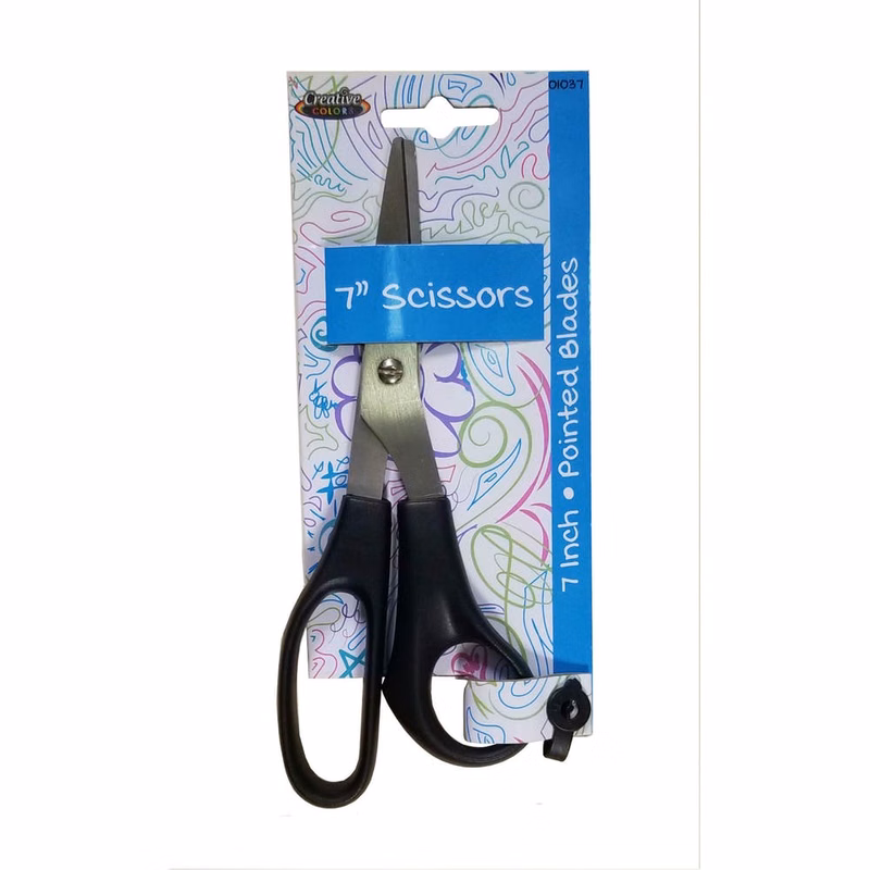 Pointed Tip Scissors - Black 7"