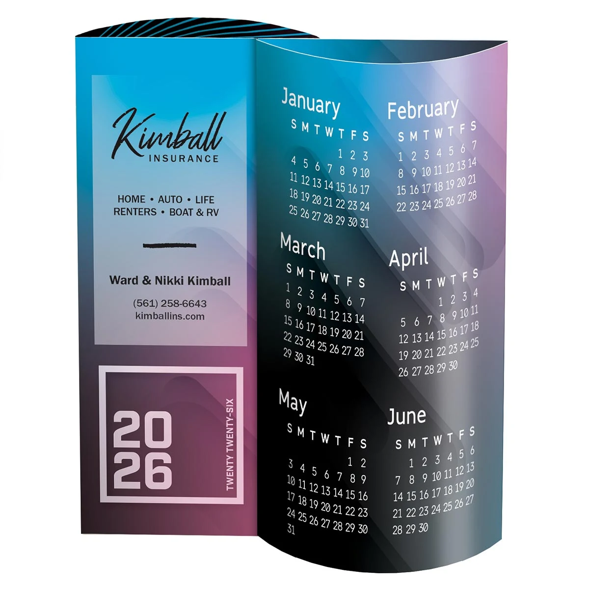 Color Block Wave Desk Calendar 1