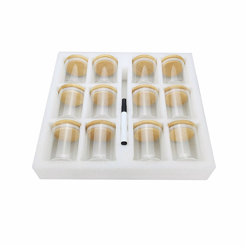 6Oz Small Air Tight Storage Containers With Natural Bamboo