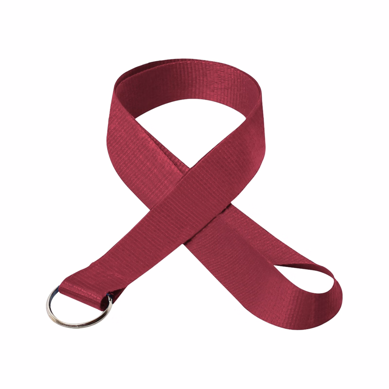 1" Silkscreened Flat Lanyard w/ a Key Ring