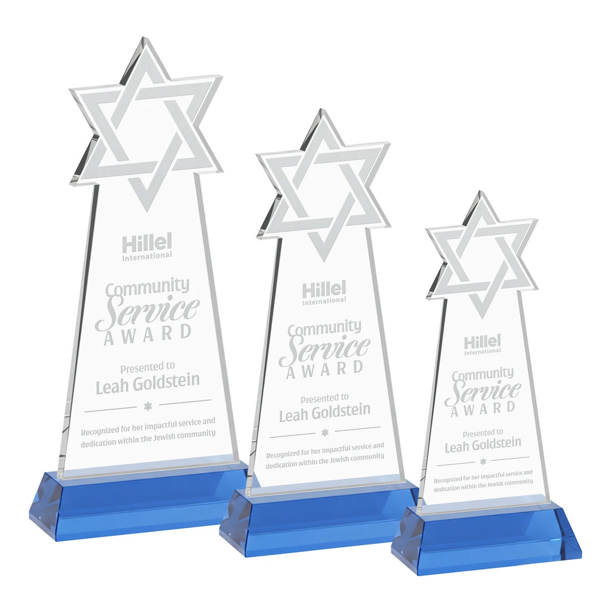 Star of David Award on Hartford Base - Sky Blue 1