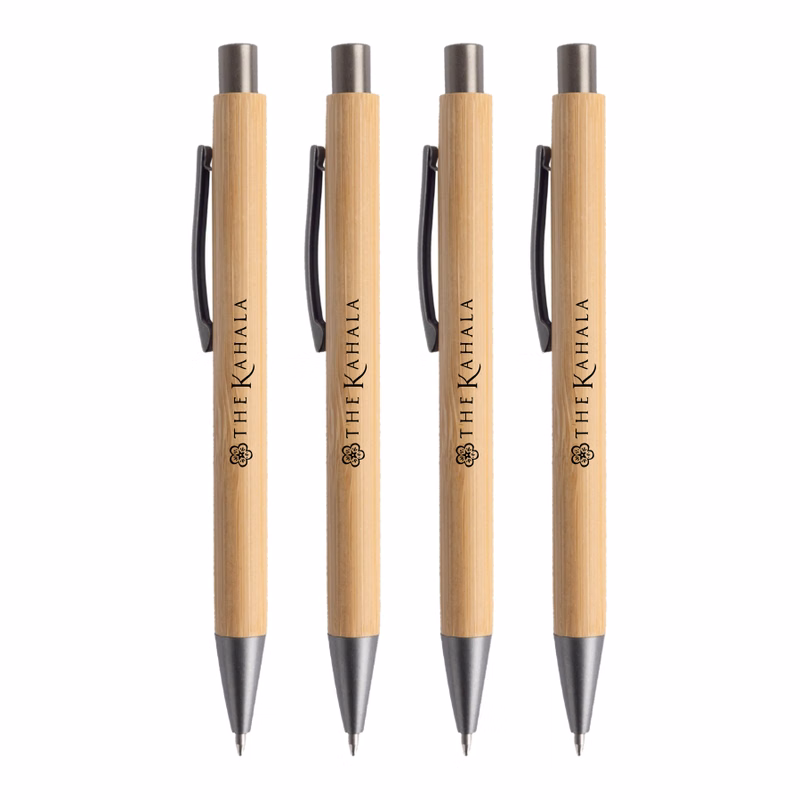 Union Printed - Bamboo Click Pen w/ Metal Clip