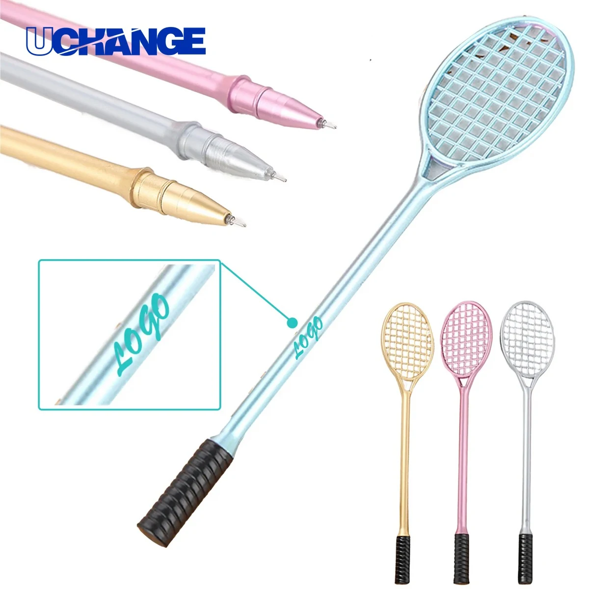 Badminton Racket Shaped Black Pen 1
