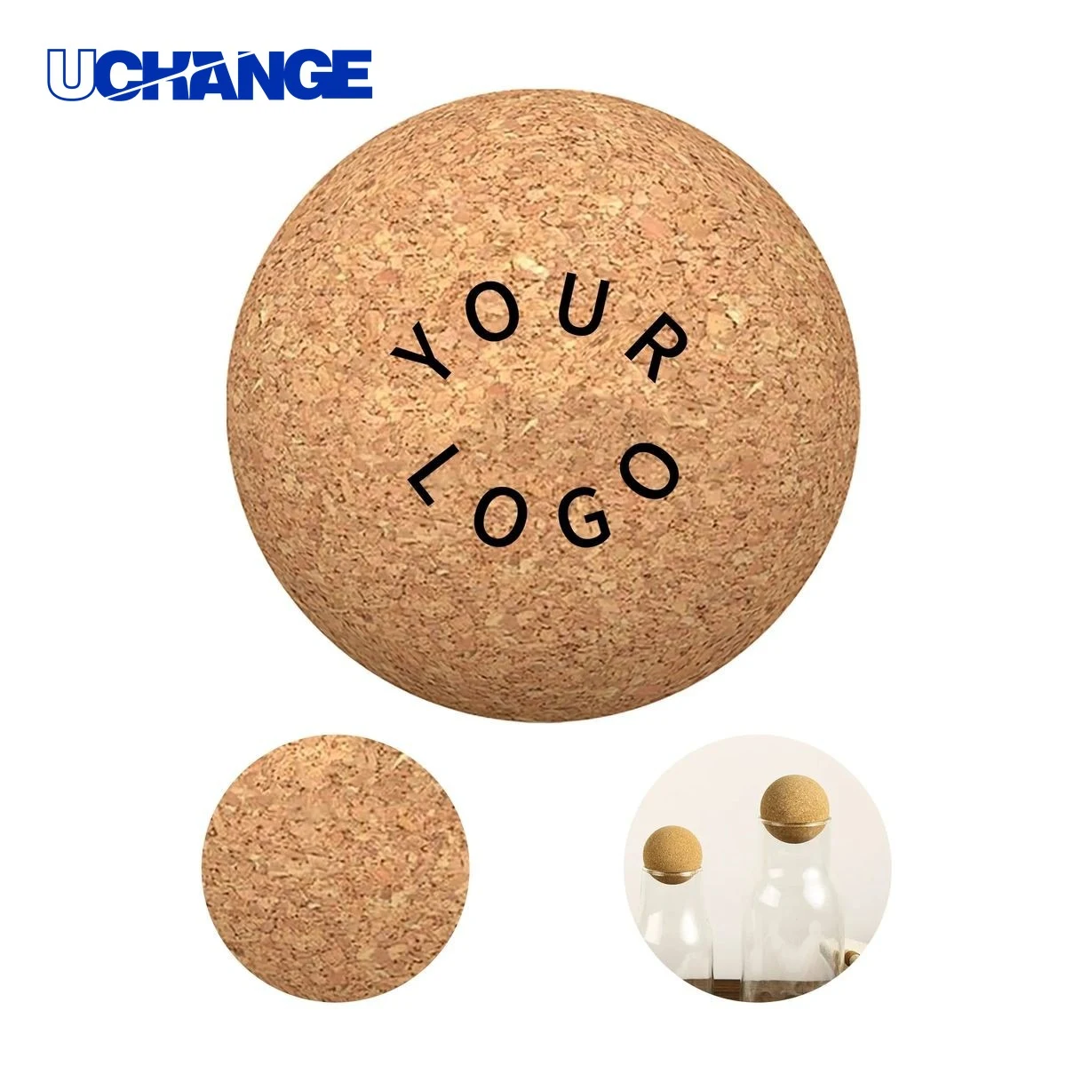 Cork Massage Ball with Logo 1