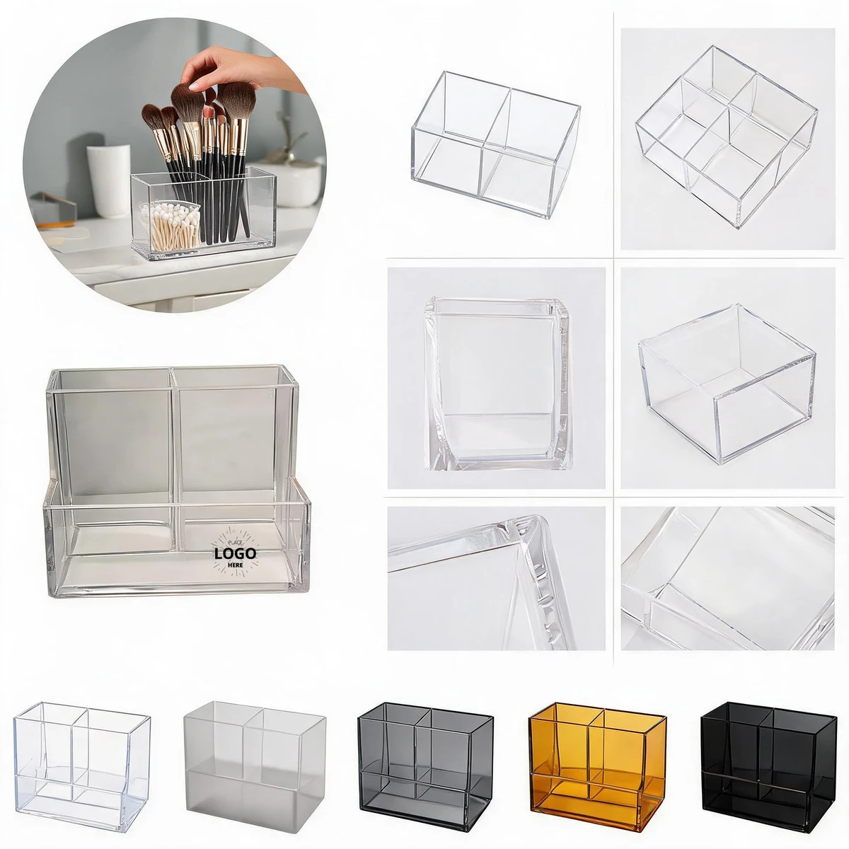 Custom Logo Transparent Acrylic Storage Holder 1