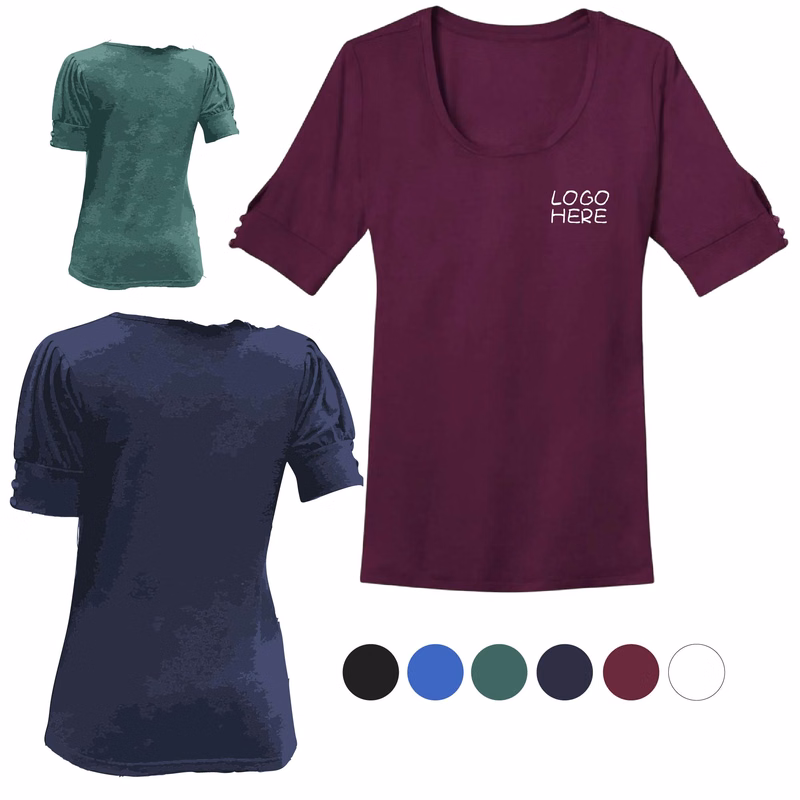 Ladies Poly Scoop Neck Tee