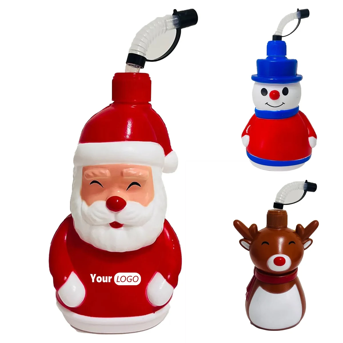 Polypropylene Christmas Large Capacity Straw Water Cup 1