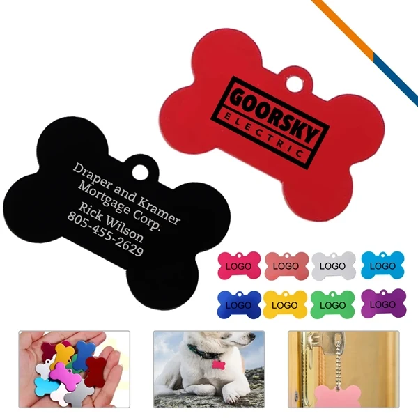 Custom Aluminum Bone-Shaped Pet Tag with Engraved Contact Info — Trade Show Giveaway 1