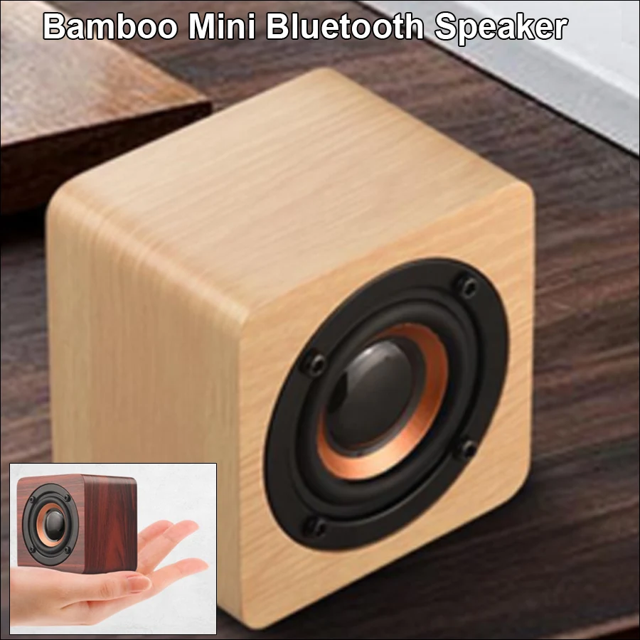 Bamboo Mini Bluetooth Speaker - Light Wood 1