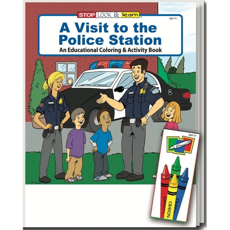 A Visit to the Police Station Coloring Book Sets - 4 Pack Crayon Ages 3-11 1
