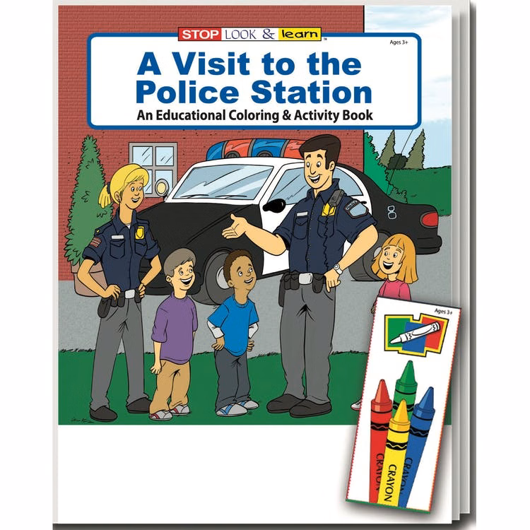 A Visit to the Police Station Coloring Book Sets - 4 Pack Crayon Ages 3-11