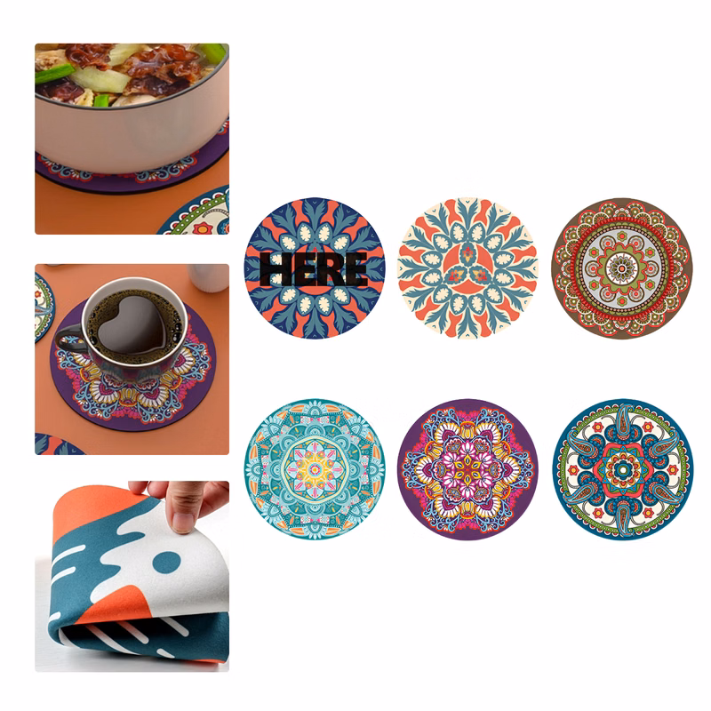 MOQ 50 Colorful Heat Resistant Rubber Coaster