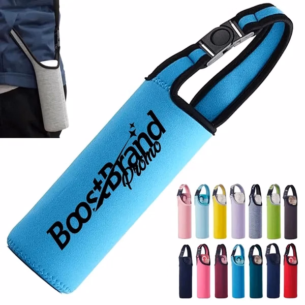 Custom Insulated Water Bottle Carrier with Shoulder Strap — Hydration Gear