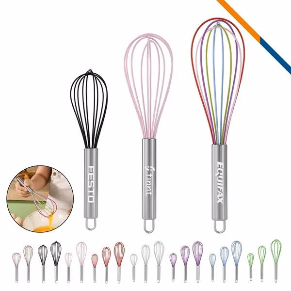 Custom Stainless Steel Silicone Kitchen Whisk — Professional Baking Promotion Tool