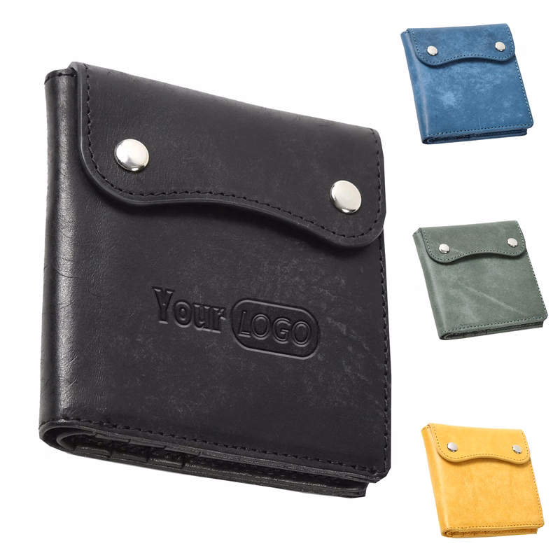 Genuine leather multi card short handbag