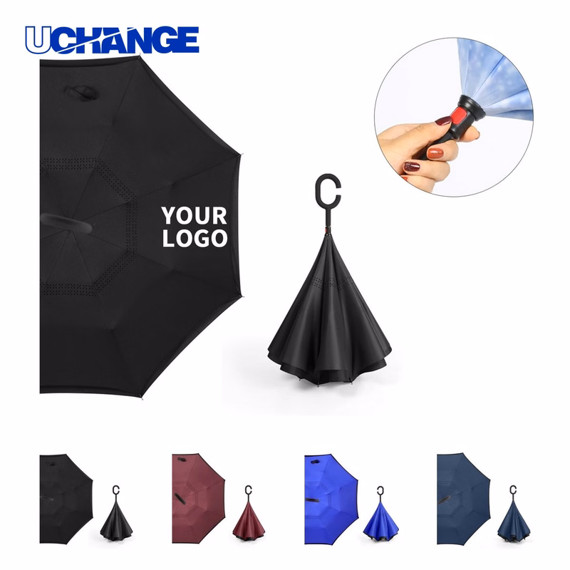 Reverse Folding Umbrella with C Handle
