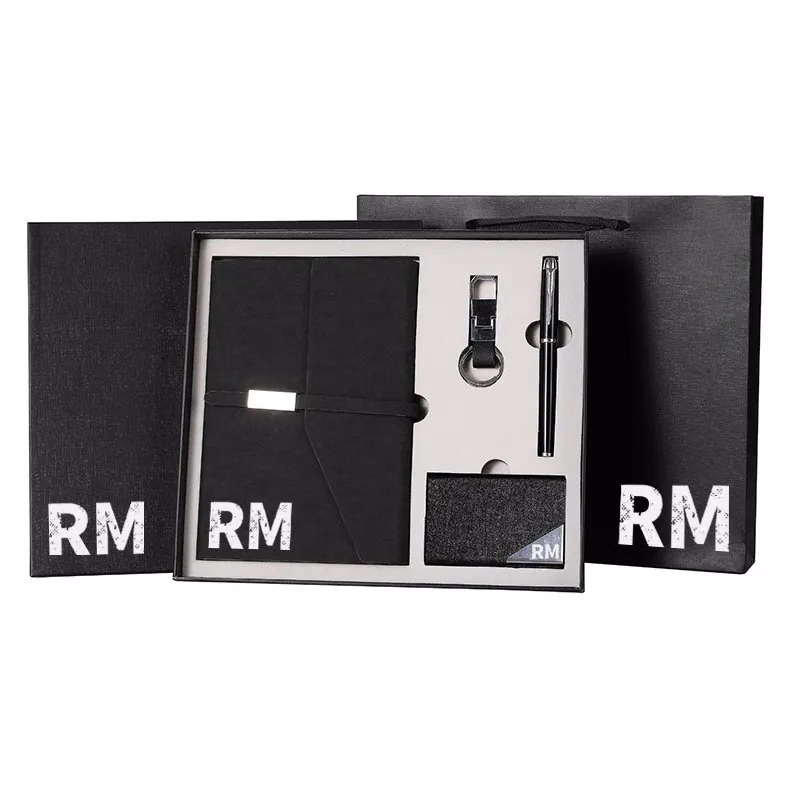 Card Holders Pen Keychain Leather Notebook Gift Sets