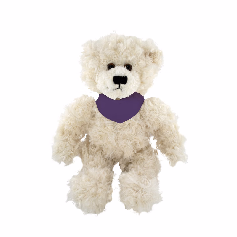 soft plush Cream Brandon Bear  with bandana