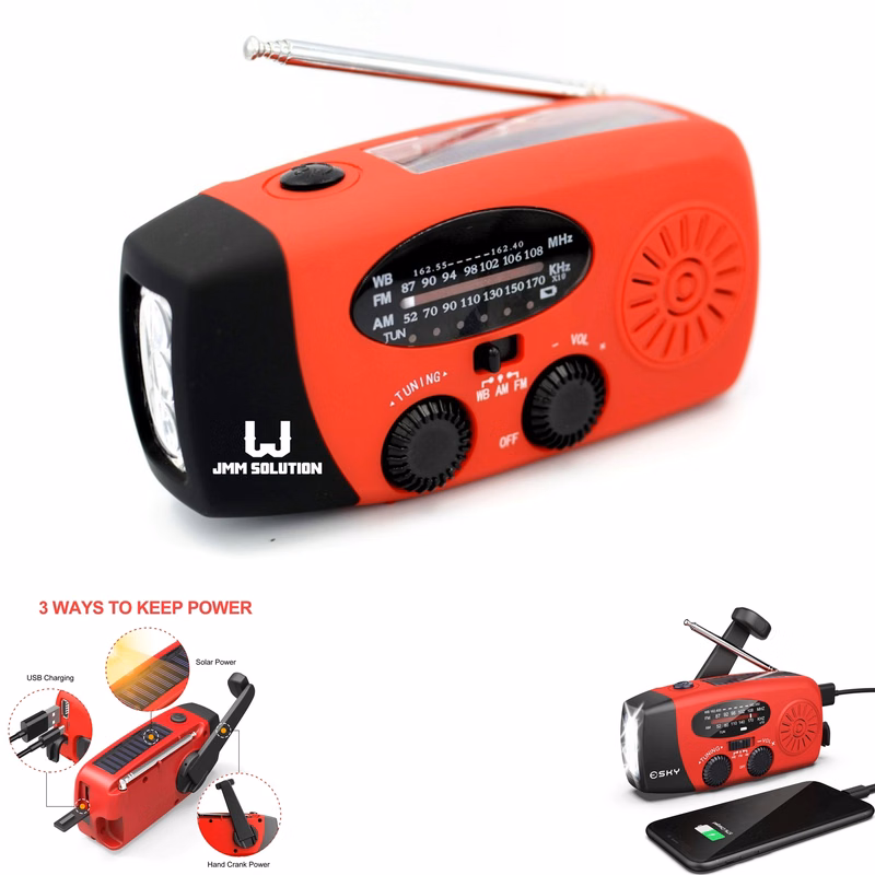 Emergency Hand Crank Solar Radio With Flashlight