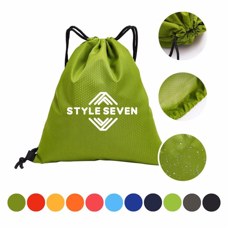 Colorful portable canvas waterproof drawstring backpack