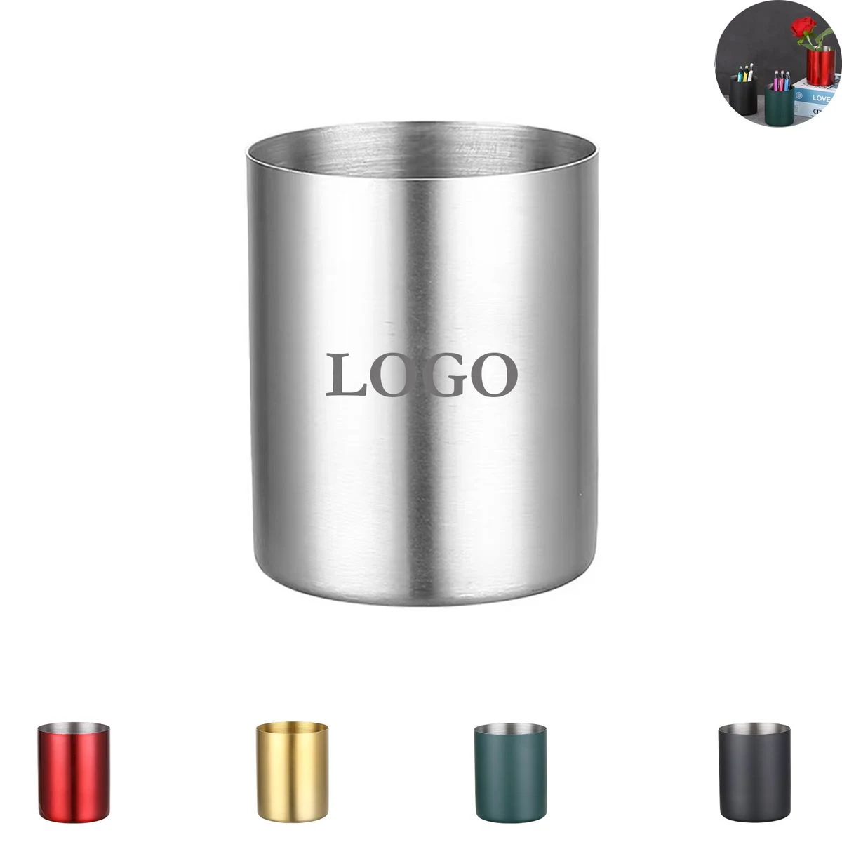 Stainless Steel Pen Holder for Desk 1