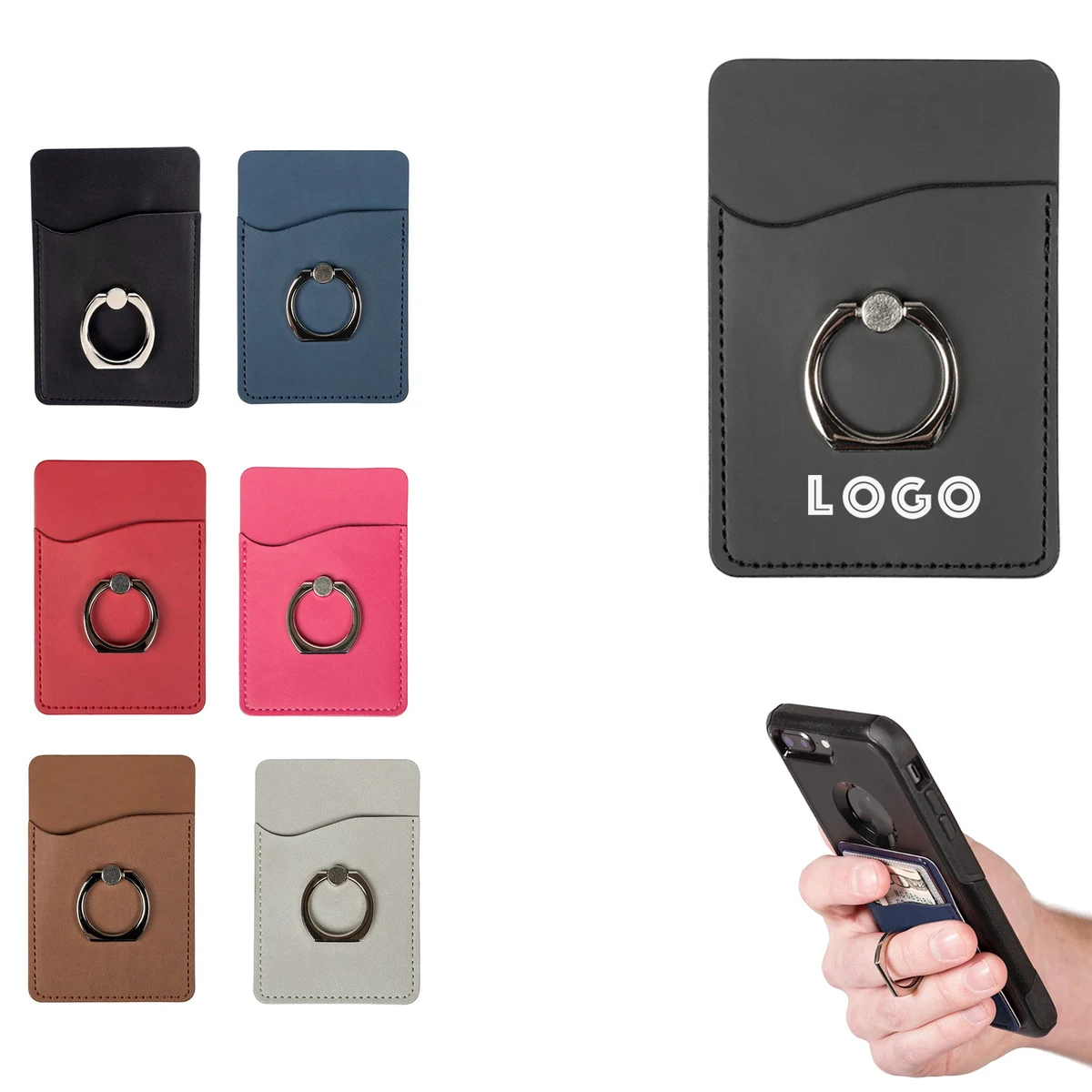 Pu Phone Wallet With Ring 1
